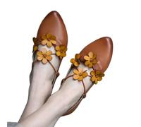 SLJYM Original Retro Single Shoes Flats Women Loafers Spring Genuine Leather Flowers Ladies Shoes Leisure Casual Shoes Brown