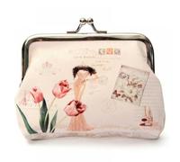SLJYM Small Wallet Women Mini Printing Coin Purses Hasp Cash Card Handbags Clutch Money Change Bag Famous Van Gogh Printing