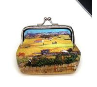 SLJYM Small Wallet Women Mini Printing Coin Purses Hasp Cash Card Handbags Clutch Money Change Bag Famous Van Gogh Printing