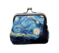 SLJYM Small Wallet Women Mini Printing Coin Purses Hasp Cash Card Handbags Clutch Money Change Bag Famous Van Gogh Printing