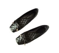 SLJYM Spring Summer Shoes Women Flats Square Toe Soft Ladies Shoes Fashion Ballet Flats Black Gold