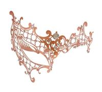 SLJYM Venetian Gold Plated Phoenix Metal Mask Shiny Rhinestone Masquerade Props