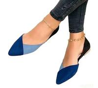 SLJYM Women Flats Beautiful and Fashion Summer Shoes Flat Ballerina Comfortable Casual Women Shoes Dark Blue