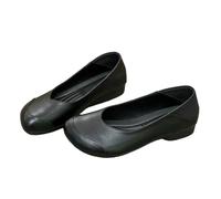 SLJYM Women Mother Female Ladies Shoes Flats Loafers Non Slip On Retro Ballerina National Round Toe Black