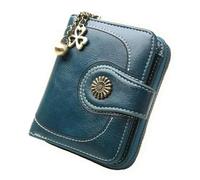 SLJYM Women Wallets and Purses PU Leather Money Bag Female Short Hasp Purse Coin Card Holders Blue Red Clutch Women Wallet