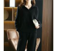 SLJYM Women's Cashmere Trousers Suit, Pullover Sweater, Wide Leg Pants, Female Knitted Woolen Sweaters Sets 4XL Autumn Winter