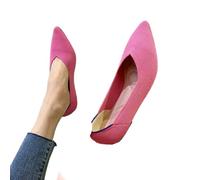 SLJYM Women's Flat Shoes Fashion Leisure Comfortable Walking Large Size Pointed Shallow Elastic Knitting face Versatile