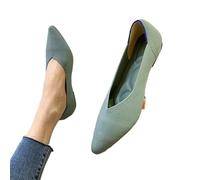 SLJYM Women's Flat Shoes Fashion Leisure Comfortable Walking Large Size Pointed Shallow Elastic Knitting face Versatile