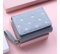 SLJYM Women's Wallet for PU Leather Fashion Embroidered Love Tri-fold Small Wallet Card Holder Multi-Card Slot Coin Purses