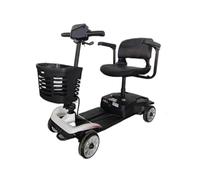 SLK Elite Portable Luxury Mobility Scooter - 4mph, Basket, LED Lights, Armrests - White