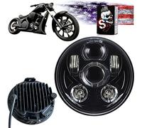 SLK-Lights VT1300 Fury LED Daymaker Black Headlight 5 3/4"- Direct Fit - Plug & Play - Compatible Honda VT1300 2010-2022 Honda Fury, Sabre, Interstate, and Stateline (Black)