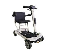 SLK Power Go Series - Ultra-Light 17kg Folding Mobility Scooter for Adults, Fits in Car Boot, 20km Range, 120kg Capacity, Electronic Braking, Portable Travel Scooter (White)