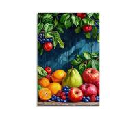 SLKJYX Fruit Poster Featuring Fruits by Old Wood Boards on Fence Wall Art Decorative Painting Mural Modern Decoration Hanging Art Poster 08x12inch(20x30cm)