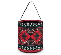 SLKMHFT Collapsible Halloween Tote Candy Bag Christmas And Merry Christmas Printed Candy Bucket Reusable Candy Basket with Handles for Halloween Party Christmas Party Storage, Christmas and Merry