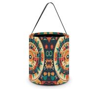 SLKMHFT Collapsible Halloween Tote Candy Bag Christmas Calendar Graphics Printed Candy Bucket Reusable Candy Basket with Handles for Halloween Party Christmas Party Storage, Christmas Calendar