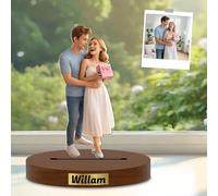 SLKXNU Personalized Couple Standing Figurine Acrylic Custom Cartoon Photo Style Plaque Figurine,Gifts for Family Friends and Lovers,Desktop Decoration for Office Livingroom and Bedroom