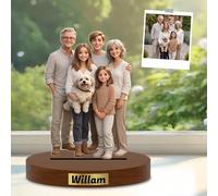 SLKXNU Personalized Couple Standing Figurine Acrylic Custom Cartoon Photo Style Plaque Figurine,Gifts for Family Friends and Lovers,Desktop Decoration for Office Livingroom and Bedroom