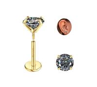 Sllaiss Moissanite Stud Earrings Women G23 Titanium 1CTW-5mm