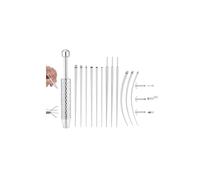 Sllaiss Piercing Taper Ball Grabber Changing Tool Set - Flat Back Earrings Applicator Tool 14G 16G 18G Stainless Steel Push in Threadless Thread Assistant Tool Body Piercing Kit for Ear Nose Lip