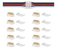SLLHUT 5-Pin Push-In Transparent Wire Crimp Connectors for 20-24 AWG RV, 10 Pcs Low Voltage Quick Connectors With Cover Buckles (5-Pin)