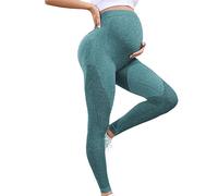 Sllowwa Pregnancy Palazzo Lounge Trousers Over The Belly Work Pants Support Leggings Maternity Quick-Dry Yoga Tummy Control Gym Blue