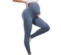 Sllowwa Pregnancy Palazzo Lounge Trousers Over The Belly Work Pants Support Leggings Maternity Quick-Dry Yoga Tummy Control Gym Dark Blue