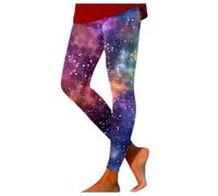 Sllowwa Women Colorful Seamless Gym Leggings Fancy Costume Glitter 3D Printing Trousers for Ladies Workout 2025 Trendy Plus Size (Purple, S)