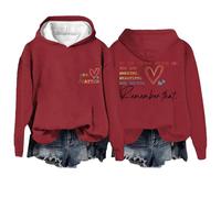 Sllowwa Women's Oversized Hoodie To The Person Behind Me Dear You Are Amazing Enough Unisex Long Sleeve Sweatshirt Aesthetic Pullover with (001 Red, XXXXL)