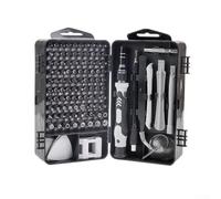 Slloy Steel 115 in 1 Screwdriver Set with Precision Bits, Telescopic Extension Pole and Multi-Directional Hose for Electronics, Laptop, PC, Phone, Watch and(Gray)