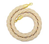 SLLSAGE Apricot Stanchion Rope with Gold Plated Hook, Rope Safety Barrier for Crowd Control, Event Entrances, Queue Barrier, Grand Openings, Wedding, Movie Theaters, Hotels, Part(Size:2.5 m / 8.20 ft)