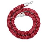 SLLSAGE Burgundy Stanchion Rope with Silver Plated Hook, Rope Safety Barrier for Crowd Control, Event Entrances, Queue Barrier, Grand Openings, Wedding, Movie Theaters, Hotels, (Size:300 cm / 9.84 ft)