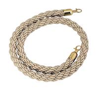 SLLSAGE Champagne Gold Stanchion Rope with Gold Plated Hook, Rope Safety Barrier for Crowd Control, Event Entrances, Queue Barrier, Grand Openings, Wedding, Movie Theaters, Hotel(Size:1.5 m / 4.92 ft)