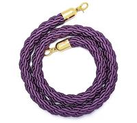SLLSAGE Purple Stanchion Rope with Gold Plated Hook, Rope Safety Barrier for Crowd Control, Event Entrances, Queue Barrier, Grand Openings, Wedding, Movie Theaters, Hotels, Party(Size:2.5 m / 8.20 ft)
