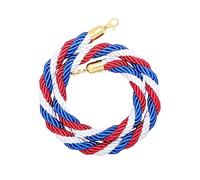 SLLSAGE Red Blue White Stanchion Rope with Gold Plated Hook, Rope Safety Barrier for Crowd Control, Event Entrances, Queue Barrier, Grand Openings, Wedding, Movie Theaters, Hotel(Size:2.5 m / 8.20 ft)