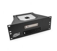 SLM 10 Inch Server Rack for Mac Mini M4 & M4 Pro - 2U Mini Rack with Front Power Button, PETG Heat-Resistant Build, Optimised Airflow - Black with Stealth & White Button (Mac Mini Not Included)
