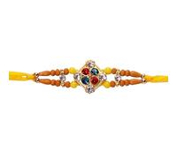 SLNDOKTG Rakhee Handicrafted Rakhi for Brother Bhaiya Bhai for Raksha Bandhan Indian Bracelet Beads Rakhi Thread Bhaiya Bhabhi Sister Rakhee Set of 1