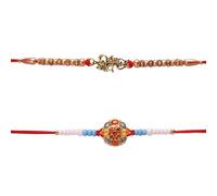 SLNDOKTG Rakhi for brothers, Rakhi Bracelet, Designer Rakhi Rudraksha Rakhi Raksha Bandhan Rakhi for Bhaiya Bhabhi Rakhi multi designed rakhi for brother Rakhi Set of 2