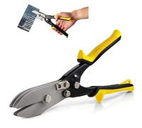 SLNIHAMS 5-Blade Hand Crimper Sheet Metal Tools, HVAC Tool for 24-28 Gauge Duct Work Downspout and Stove Pipe, 10-1/2" Sheet Metal Crimper Gutter End Cap Duct Crimping Tool