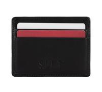 SLNT Napa Top Grain Leather RFID & NFC Signal Blocking Simple Card Wallet - Contains 4 Credit Card Slots and 1 Center Pocket - Clean, Sleek, Stylish Design - Slim and Lightweight Profile (Black)