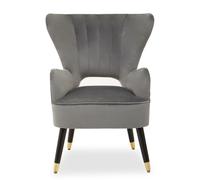 sloane velvet upholstered armchair in grey