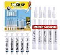 Slobproof Refillable Touch-Up Paint Pen, Pack of 5 -Mess Free Touch Up Tool to Quickly Retouch Small Areas -Precision Brush Tip with Controlled Flow, Paint Syringe Included for Custom Color Filling