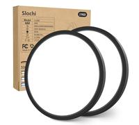 slochi 2Pack Bathroom Light, 3000K/4000K/6500K 3 Color Temperature, Waterproof IP54, Round, Modern, Flush Ceiling Light for Bathroom, Kitchen, Bedroom, Hallway and MoreØ30CM(Black)