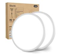 slochi 2Pack Bathroom Light, 3000K/4000K/6500K 3 Color Temperature, Waterproof IP54, Round, Modern, Flush Ceiling Light for Bathroom, Kitchen, Bedroom, Hallway and MoreØ30CM(White)