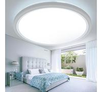 slochi 49CM LED Ceiling Light, 46W 4600LM Bathroom Lights 3000K/4000K/6500K, Flush Round Waterproof Ceiling Fittings Lighting for Bedroom Kitchen Living Room Indoor White