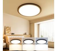 slochi LED Ceiling Light, 18W 3000K 4000K 6500K Black Ceiling Light, 2100LM IP44 Waterproof Bathroom Ceiling Light for Bedroom, Living Room, Hallway, Garage, Kitchen, Balcony