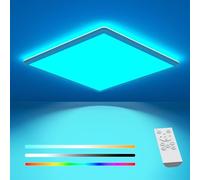 slochi RGB LED Ceiling Light 4000K, 25W 3200LM Bathroom Light Dimmable with Remote Control, RGB Color Changing Front-Illuminated, Square Flush Ceiling Lights for Bedroom,Kids Room,Kitchen,Living Room