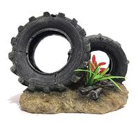 SLOCME Aquarium Tyre Decorations - Resin Material Tyre Decorations，Fish Tank Tyre Ornament Aquarium Environment Friendly Decorations