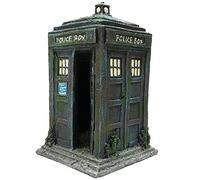 SLOCME Fish Tank TARDIS Police Box Decorations - Aquarium Fish Hideout House Resin Ornament,Blue