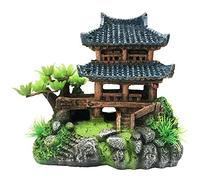 SLOCME Polyresin Classical Castle Aquarium Decor - Traditional Multi-colored Fish Tank Castle, Hand-painted Detail, Suitable for Fresh & Saltwater