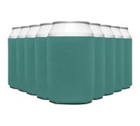 SloCool 12 Pack Teal Blank Can Cooler Sleeves, Customizable Bulk Insulated Foam for Beer, Collapsible Plain Drink Holder, Cold Soda Insulator, 12oz Regular, 16oz Tall Cans